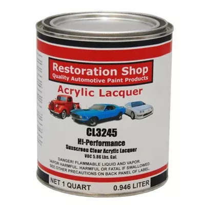 1 Quart Cl3245 Hi-Performance Acrylic Lacquer Clear Coat