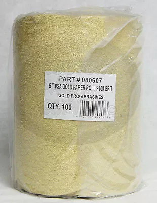 100 Grit DA 6'' Gold Pro Abrasive Sand Paper PSA Sticky 100 Discs