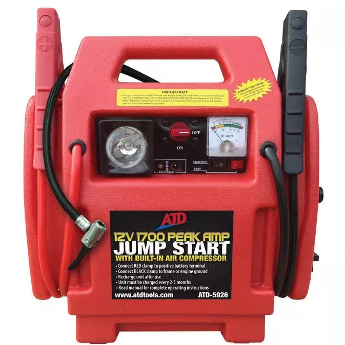 12V 1700 Peak Amp Jump Start with Built-In Air Compressor, ATD-5926