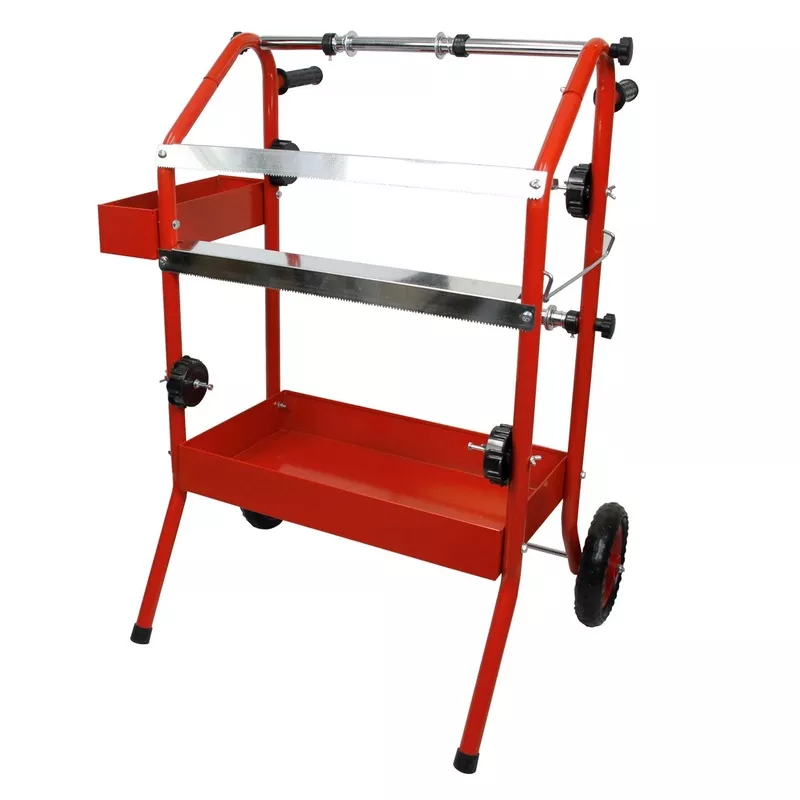 18" Mobile Multi-Roll Masking Machine for Auto Body, Painting, Masking Paper Dispenser with Paper Bar, Tape Roller, & Cutting Blade