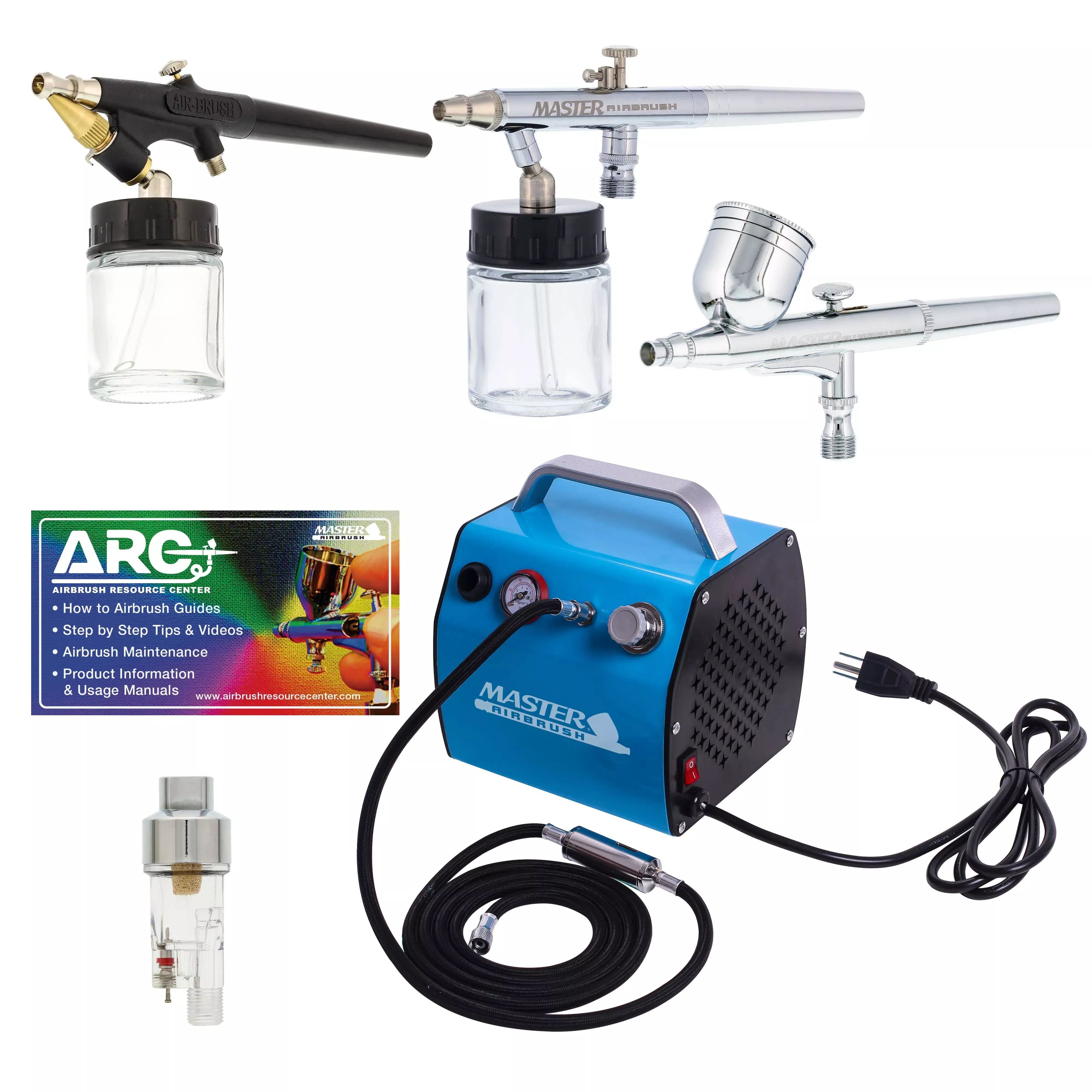 3 Multi-Purpose Kit with High Performance Compact Airbrush Compressor