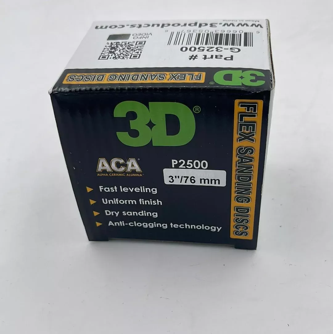 3D ACA Gray Flex P2500 3" Disc Orange 50/Disc box