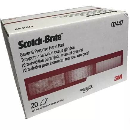 3M 07447 Scotch-Brite™ General Purpose Hand Pad, 9"x6" Scuff Pad, RED