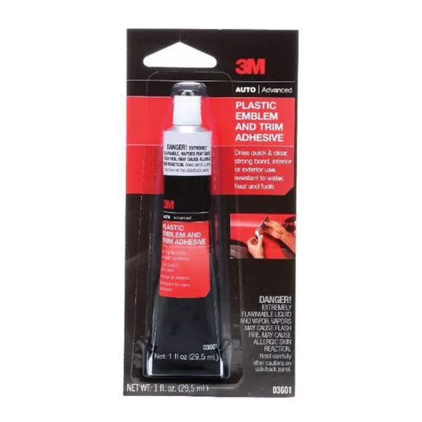 3M 1‑Component Plastic Emblem and Trim Adhesive – Clear, 1 oz Tube, Part 3601