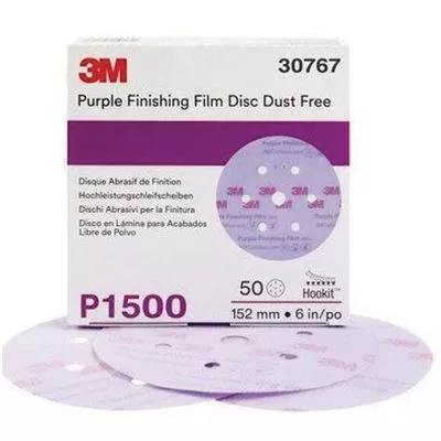 3M 30767 Hookit 1500 Grit Dust-Free Purple Finishing Disc Pad