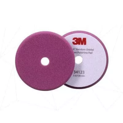 3M Perfect-It 34123 5 in Fine Foam Random Orbital Polishing Pad - Hook-Loop, Purple