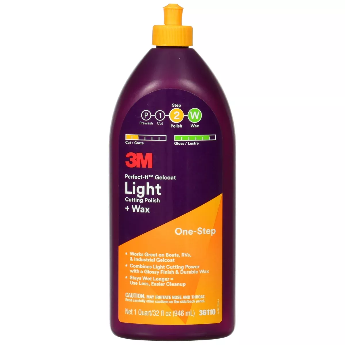 3M Perfect-It Gelcoat Light Cutting Polish + Wax 36110 - 32 oz