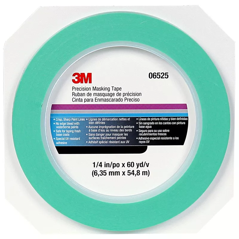 3M Precision Masking Tape 06525 - 1/4 in x 60 yd