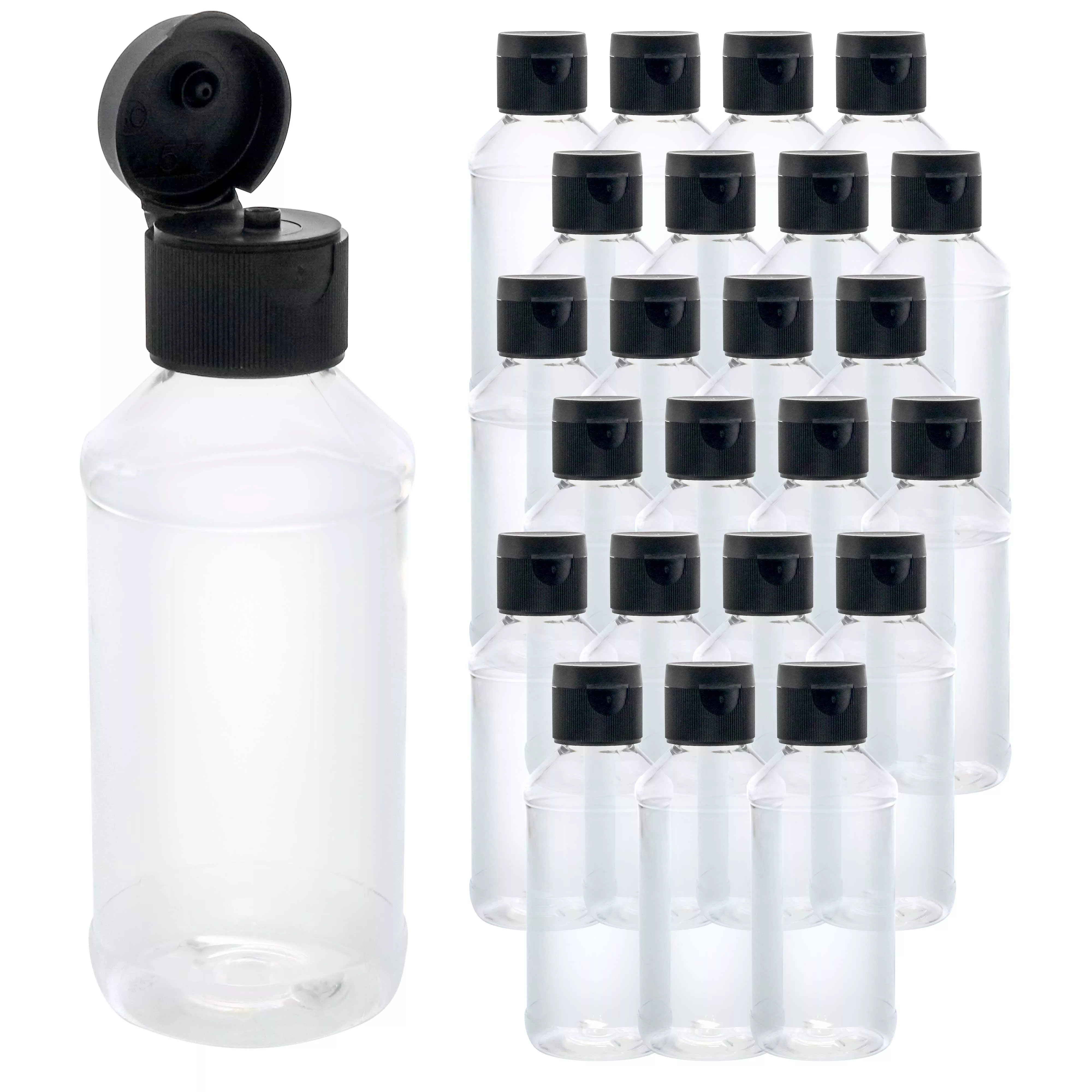 4 ounce Squeeze PET Plastic Bottles with Flip Cap - BPA-free, food safe, medical grade plastic, acrylic pouring paint (Pack of 12)