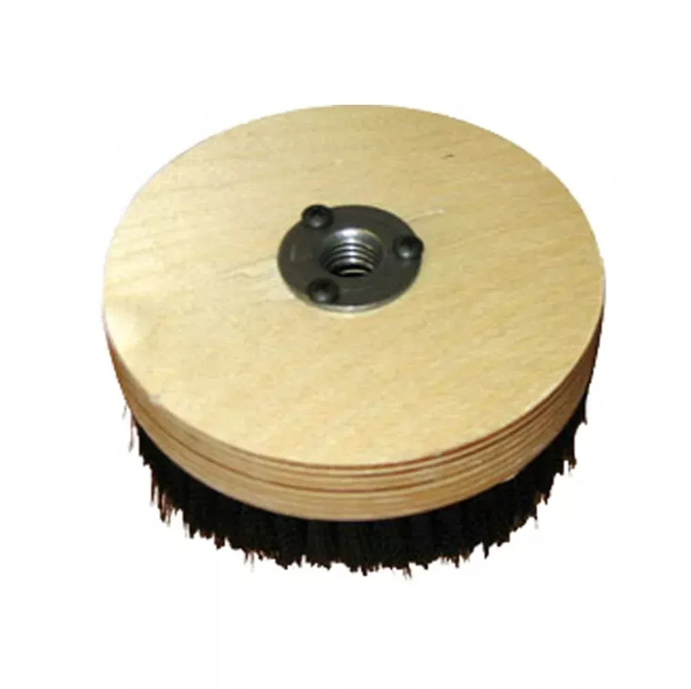 5” Wood Block Brush – Carpet & Upholstery Shampoo Tool for Rotary Buffers & Polishers– Medium Soft Bristles
