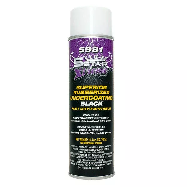 5Star 5981 Superior Rubberized Undercoating Black Aerosol