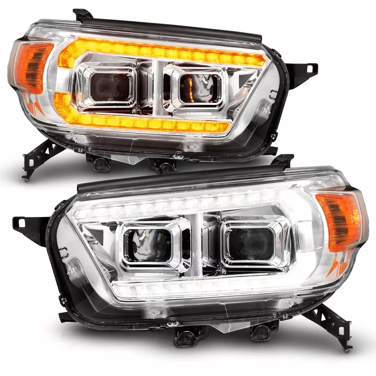 Anzo Projector Plank Style Headlights Chrome For 4Runner (2010-2013)