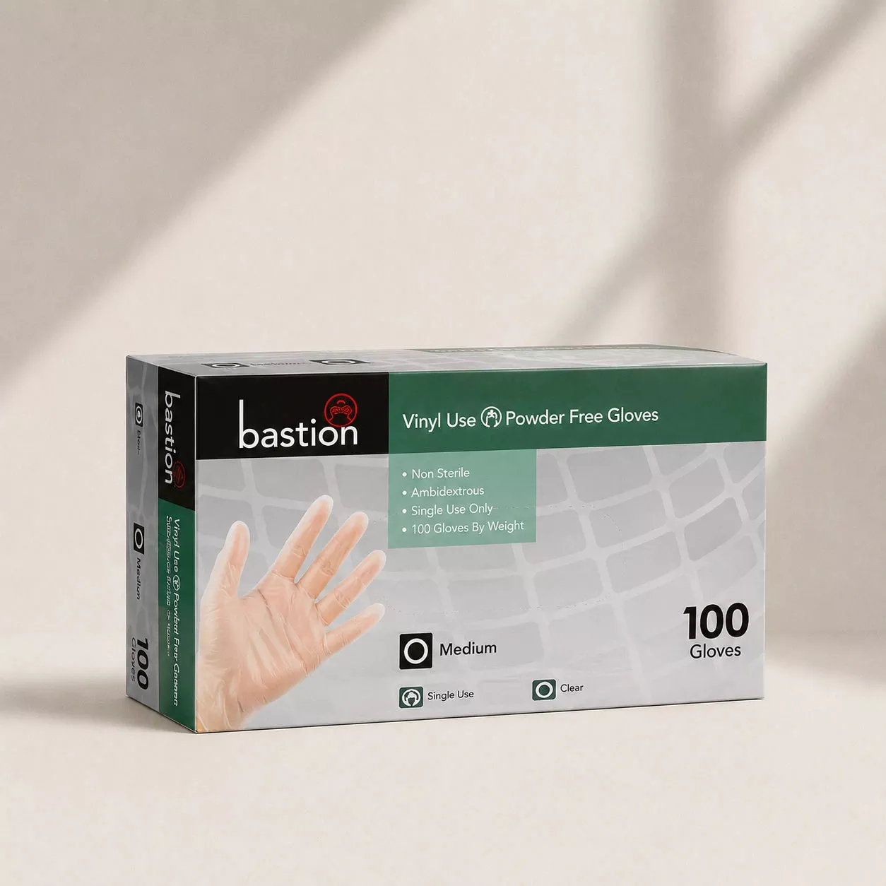 Bastion X-Large Clear Vinyl Gloves Powder Free 100X10 Carton of 1000 Pcs