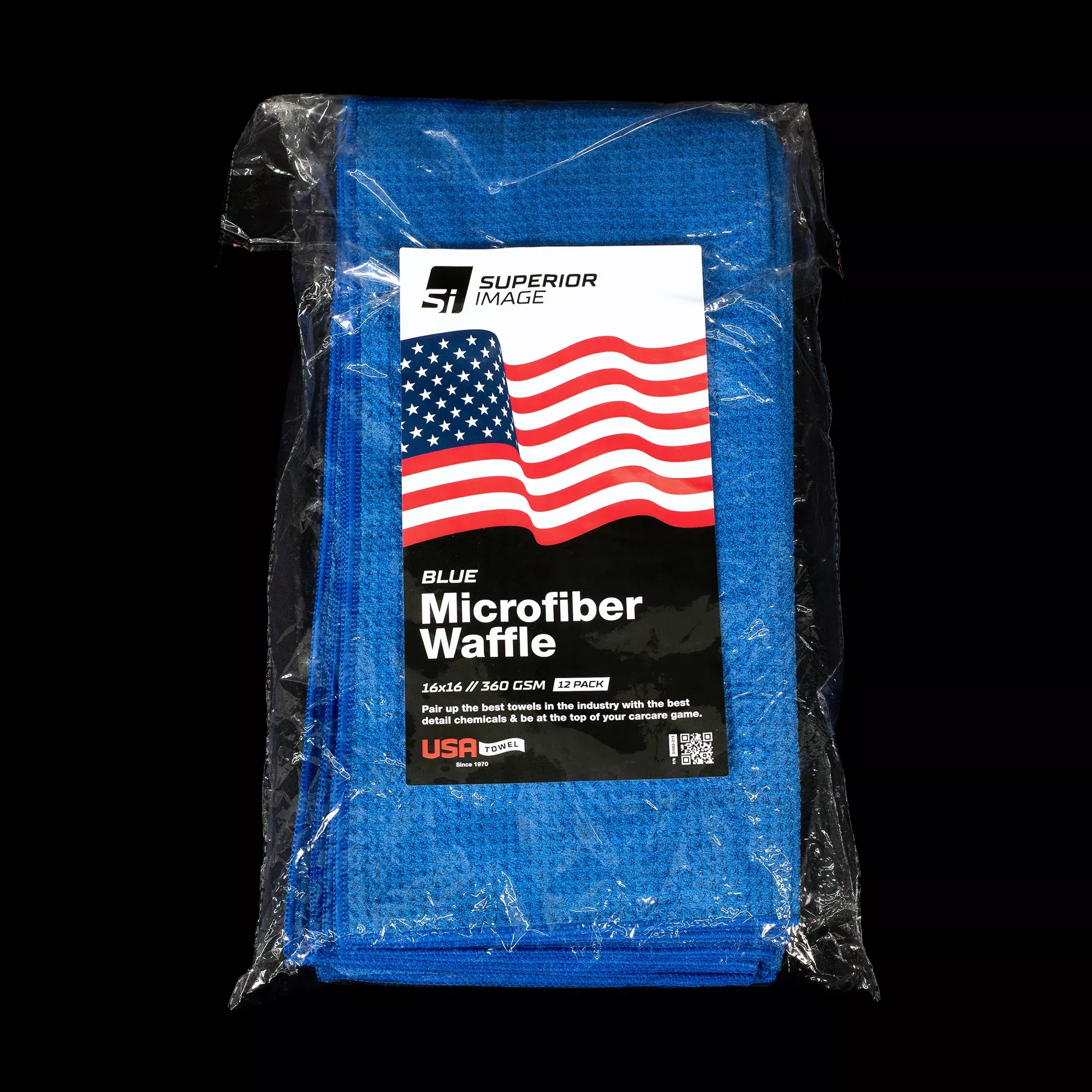 Blue Microfiber Waffle Towel
