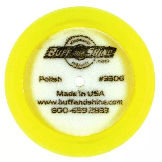 Buff and Shine 330G 3" X 1" Yellow Foam Polish Pad 1 Pack 2 Each