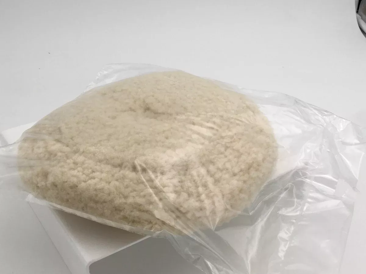 Buff and Shine White Wool Pad 100% Natural White Wool 4 Ply Twist Grip Pad7.5 inch.