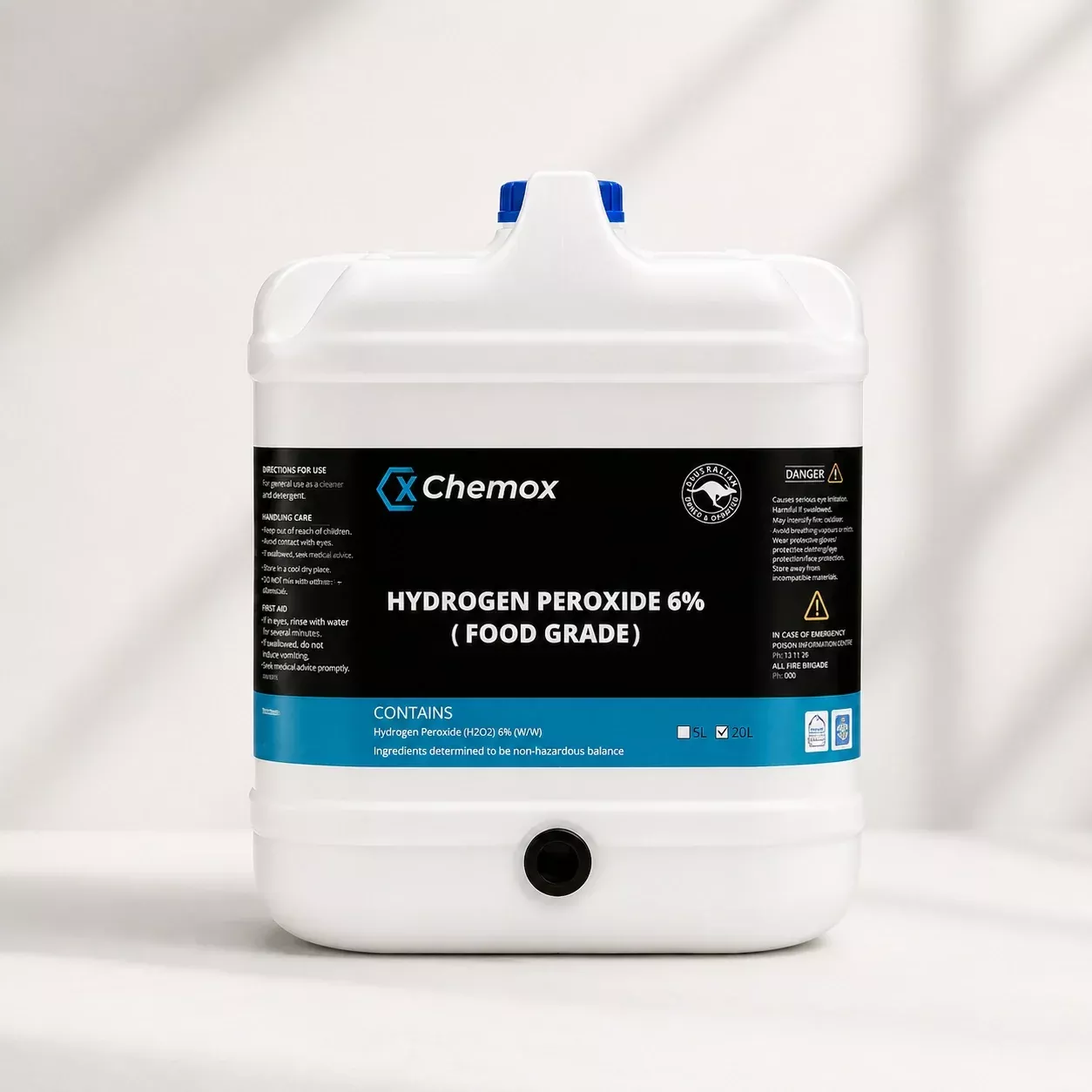 Chemox - 6% H2O2 Hydrogen peroxide 20L - H2O2 - Food Grade