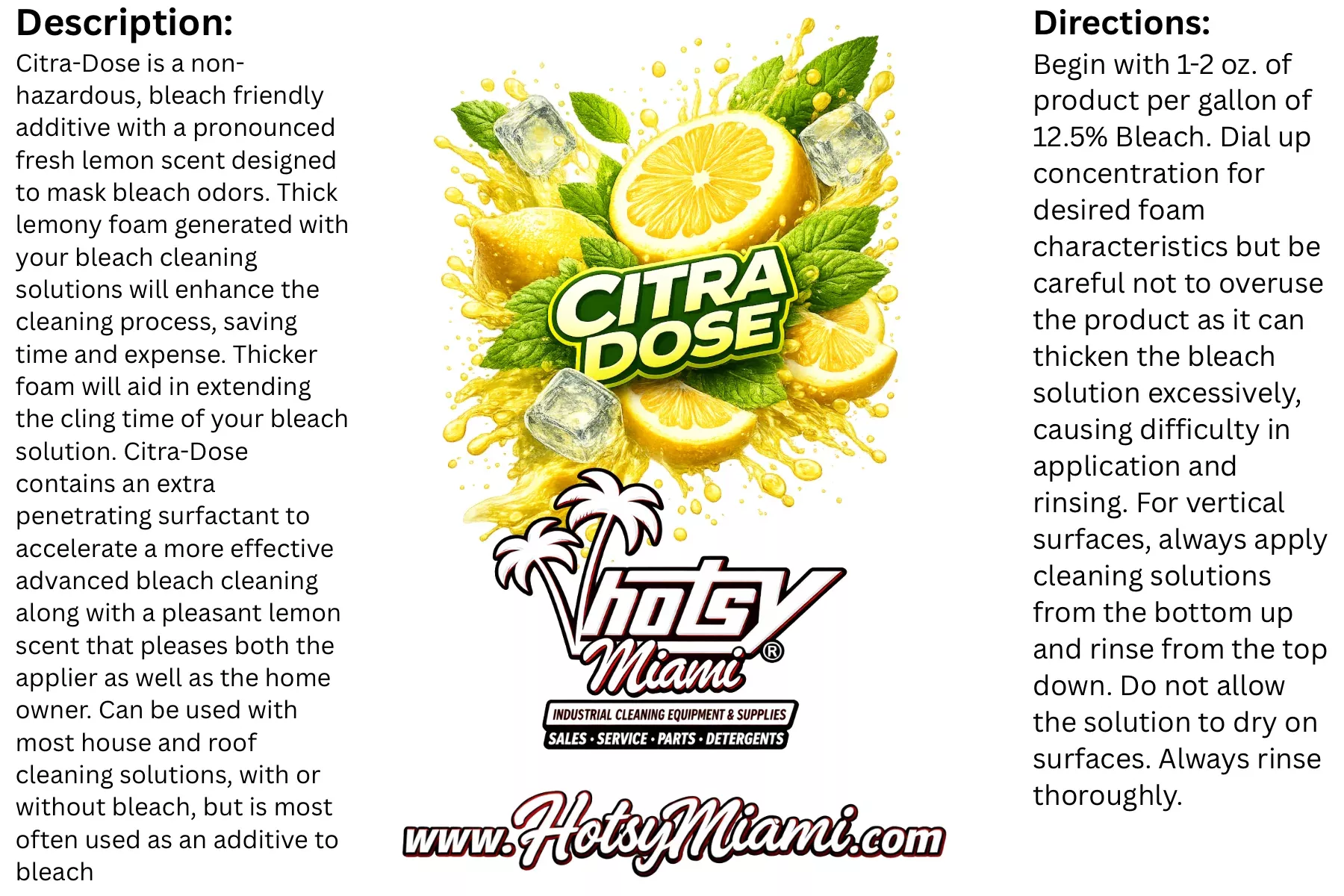 Citra Dose Lemon Surfactant – Premium Bleach Stable Soft Wash Additive