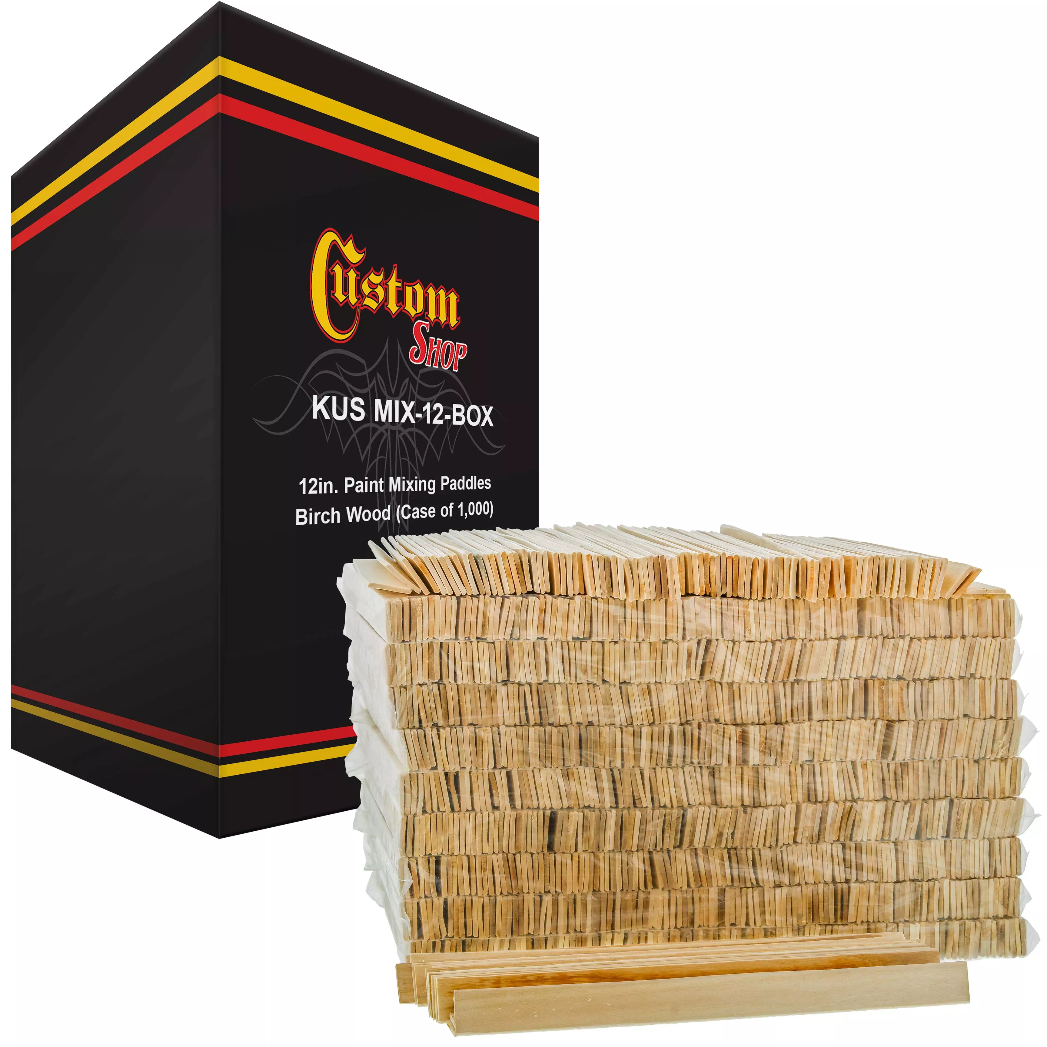 Craft and Paint Sticks - 12" Inch Premium Grade Wood Stirrers / Paddles - Use For Wood Crafts - Paddle To Mix Epoxy Resin Paint - Case of 1000 Sticks