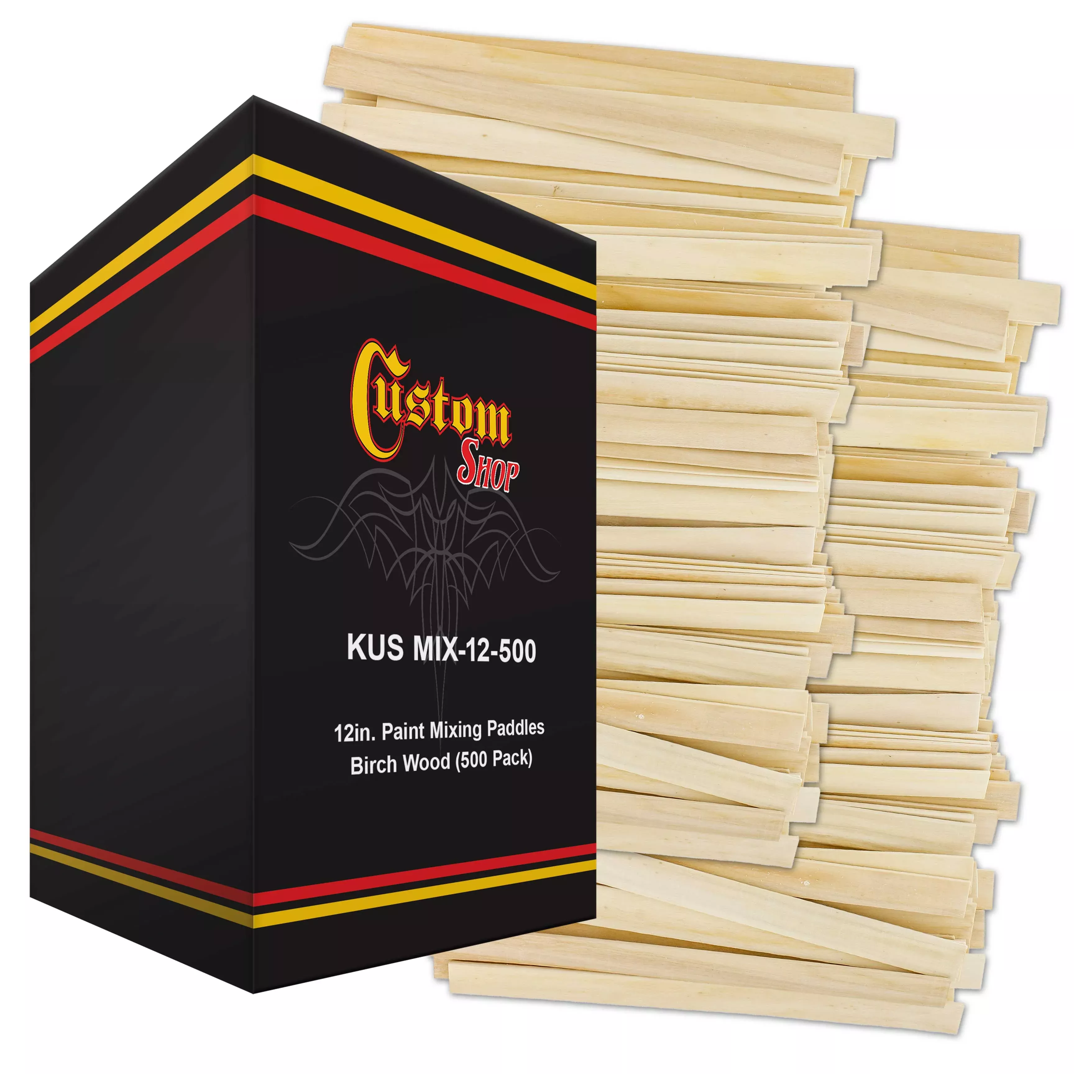 Craft and Paint Sticks - (Pack of 500 Sticks) 12" Inch Premium Grade Wood Stirrers/Paddles - Use for Wood Crafts -to Mix Epoxy Resin or Paint -Garden