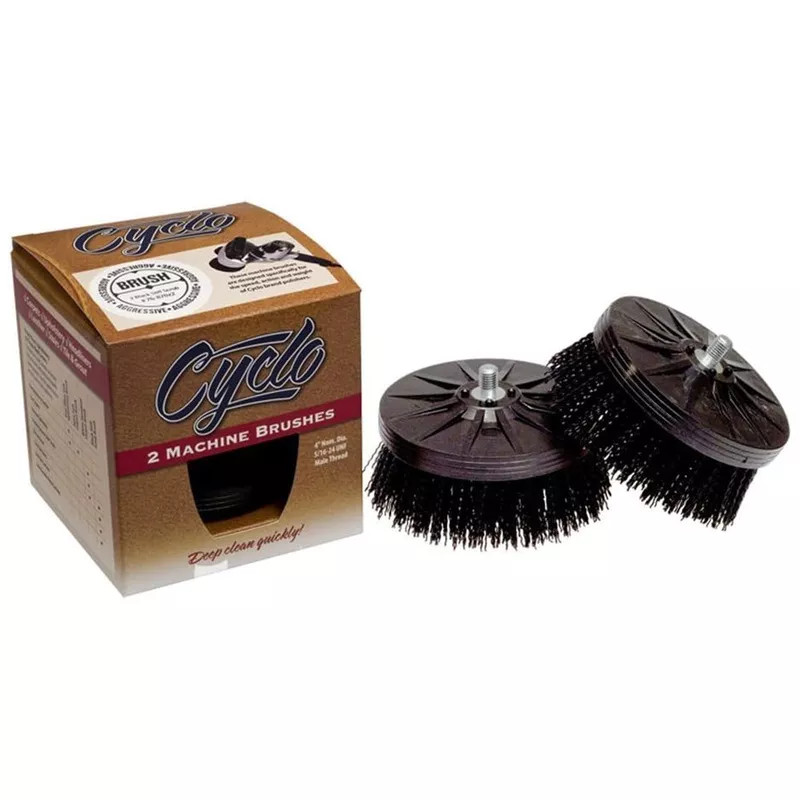 Cyclo Stiff Scrub Brush - 4 inch - Black (2-Pack)