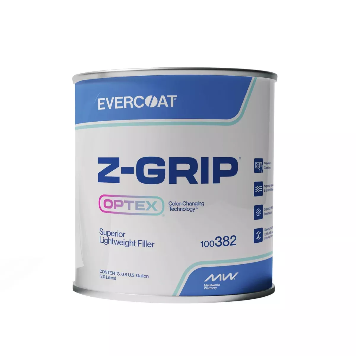 Evercoat Z-Grip Optex 382 Lightweight Body Filler Pink Paste, clog-free, includes hardener