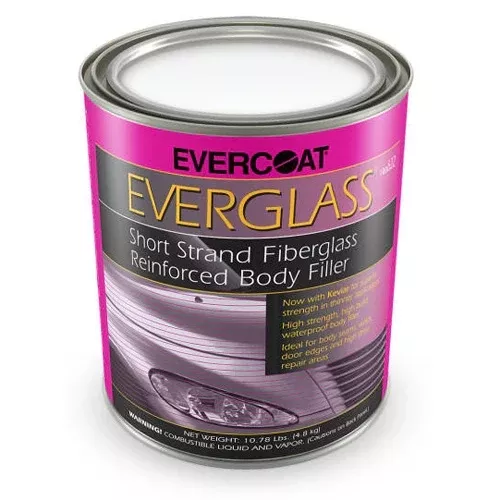 Everglass Fiberglass Reinforced Body Filler Quart w/ Blue Cream Hardener