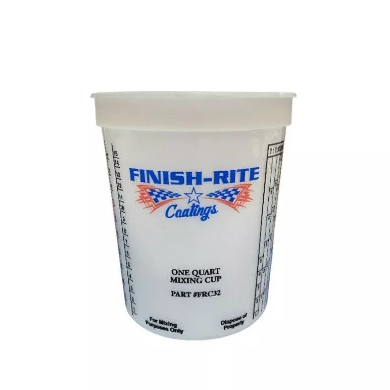 Finish-Rite Quart Paint Mixing Cups with calibrated mixing ratios (box of 100 cups)