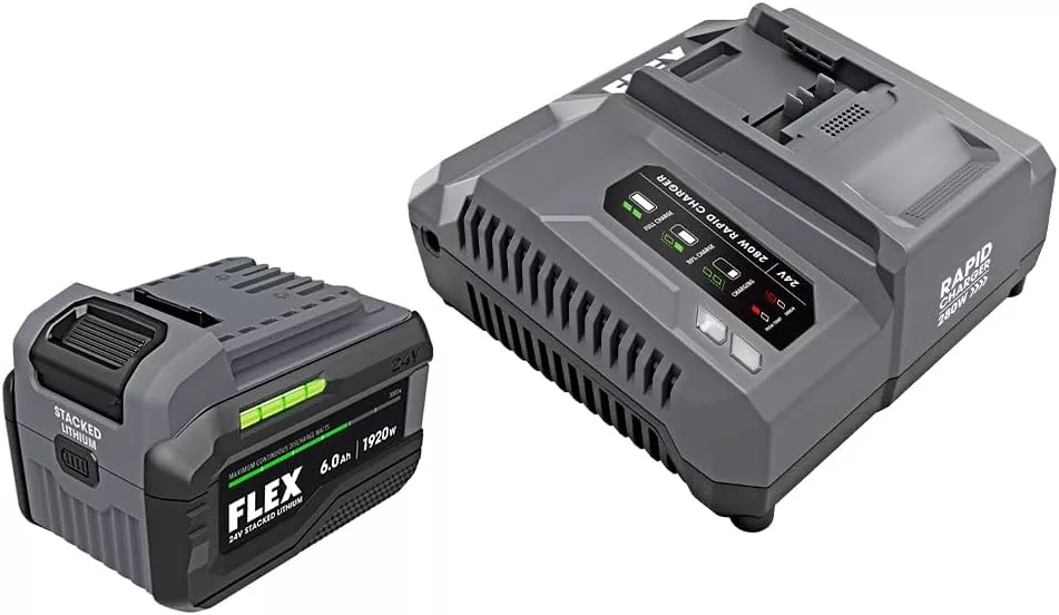 FLEX 24V 6.0Ah Stacked Lithium-Ion Starter Kit - 280W Rapid Charger