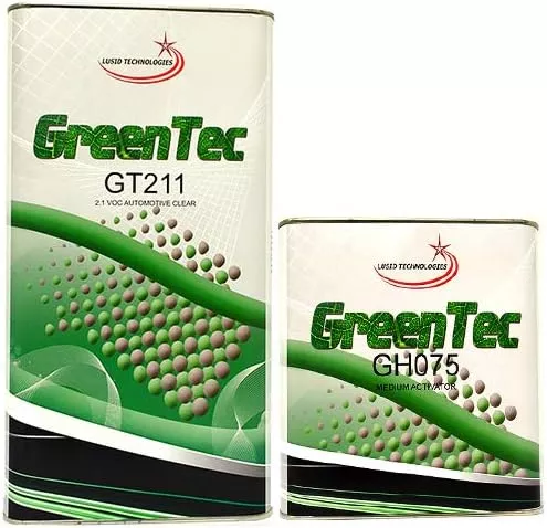 GreenTec GT211 Premium European Clear Coat 2:1:1 (2.1 VOC) Clear Coat, Hardener and Reducer, 10 Liter Kit