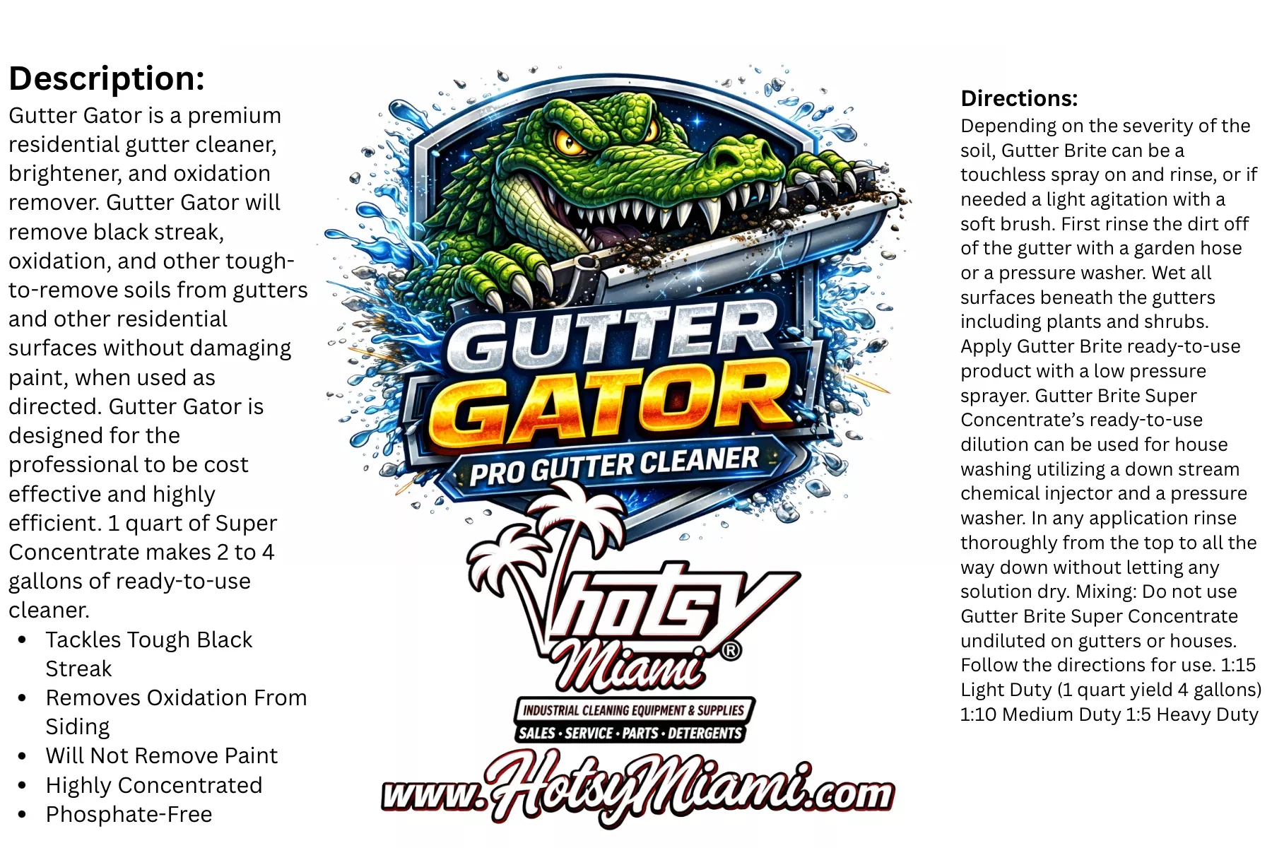 Gutter Gator™ Premium Gutter Cleaner & Oxidation Remover