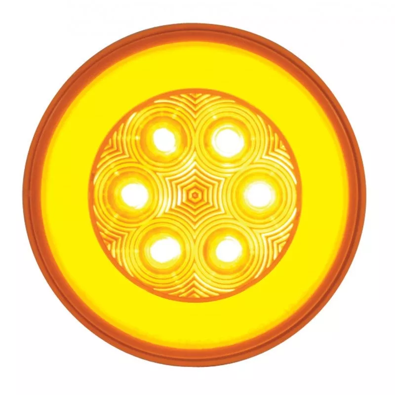 “Halo” Amber 4″ round LED turn signal light