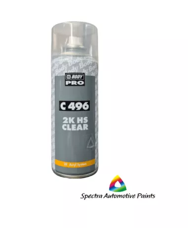 HB 496 High Gloss HS 2K Clear Coat Paint Aerosol 400ml