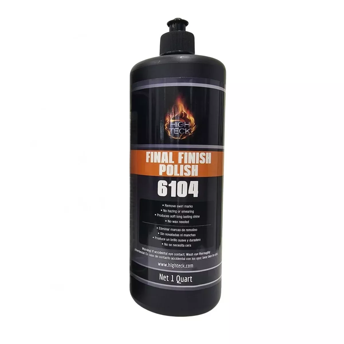 High Teck 6104 Final Finish Polish Quart - Swirl-Free High Gloss for Dark Paints