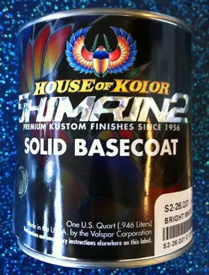 House of Kolor S2-26 Bright White Shimrin2 Solid Basecoat1 Quart