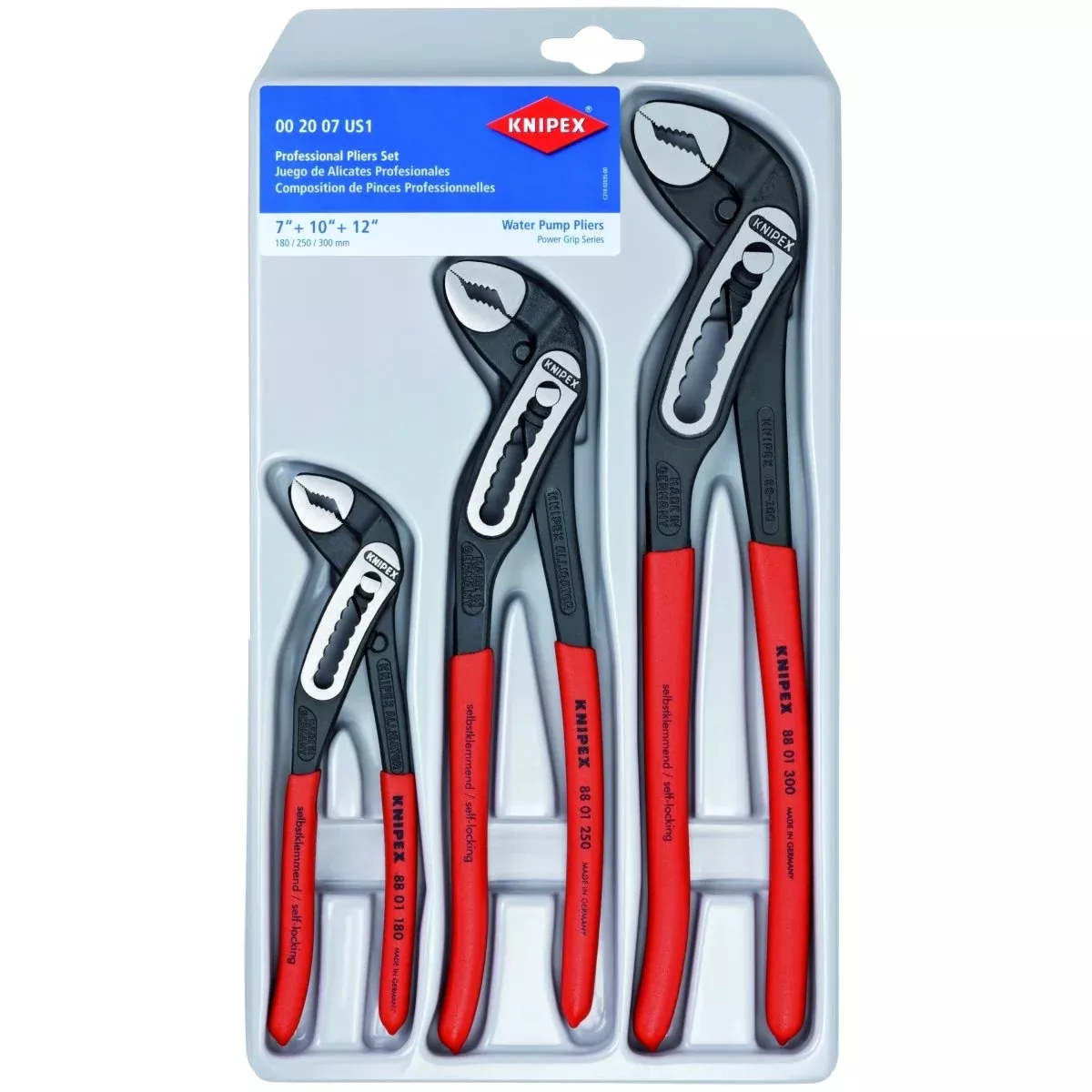 Knipex Alligator Water Pump Pliers Set 3 Piece 00 20 07 US1