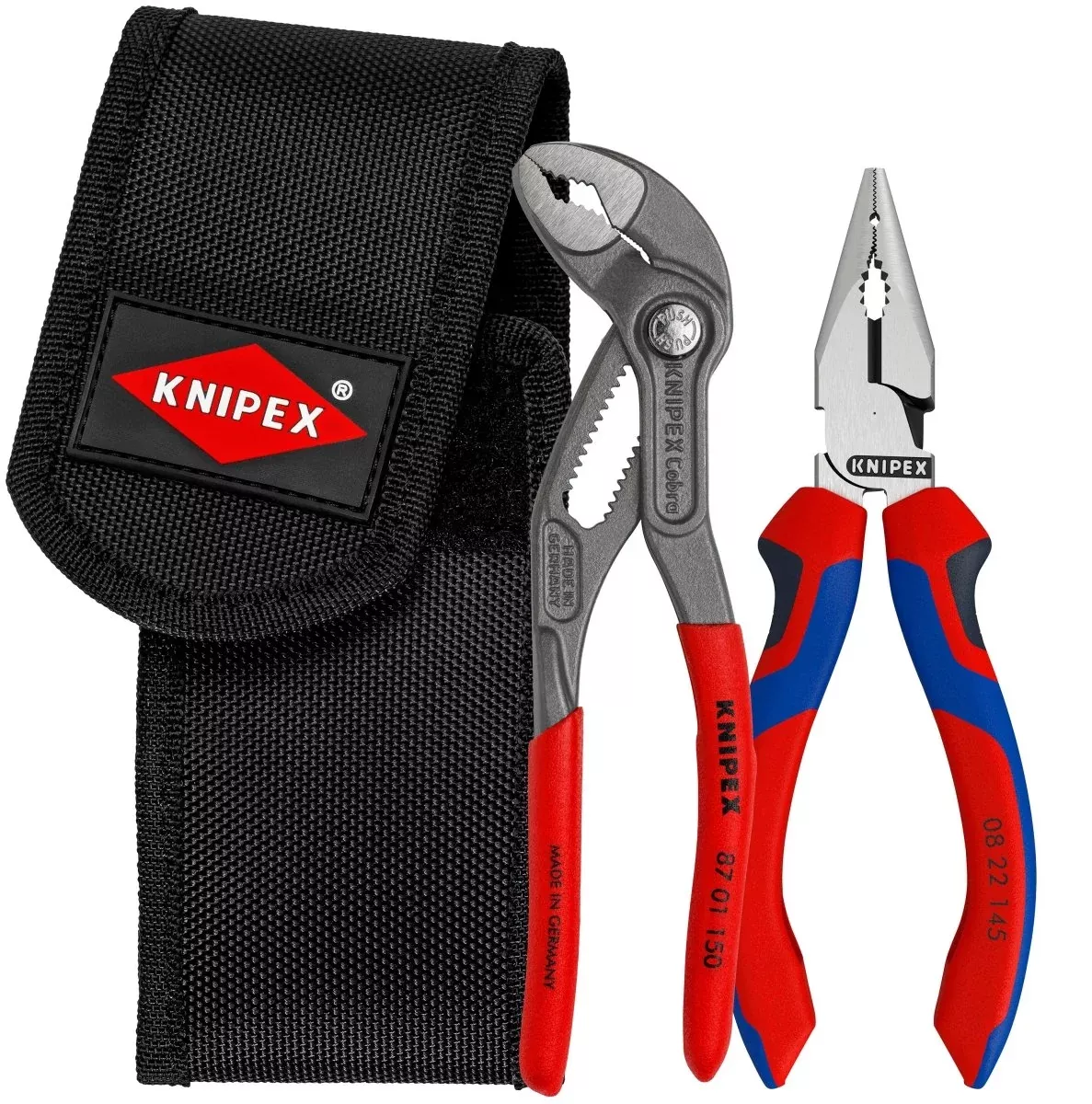 Knipex Cobra and Needle Nose Mini Pliers Set With Pouch 2 Pieces 00 20 72 V06