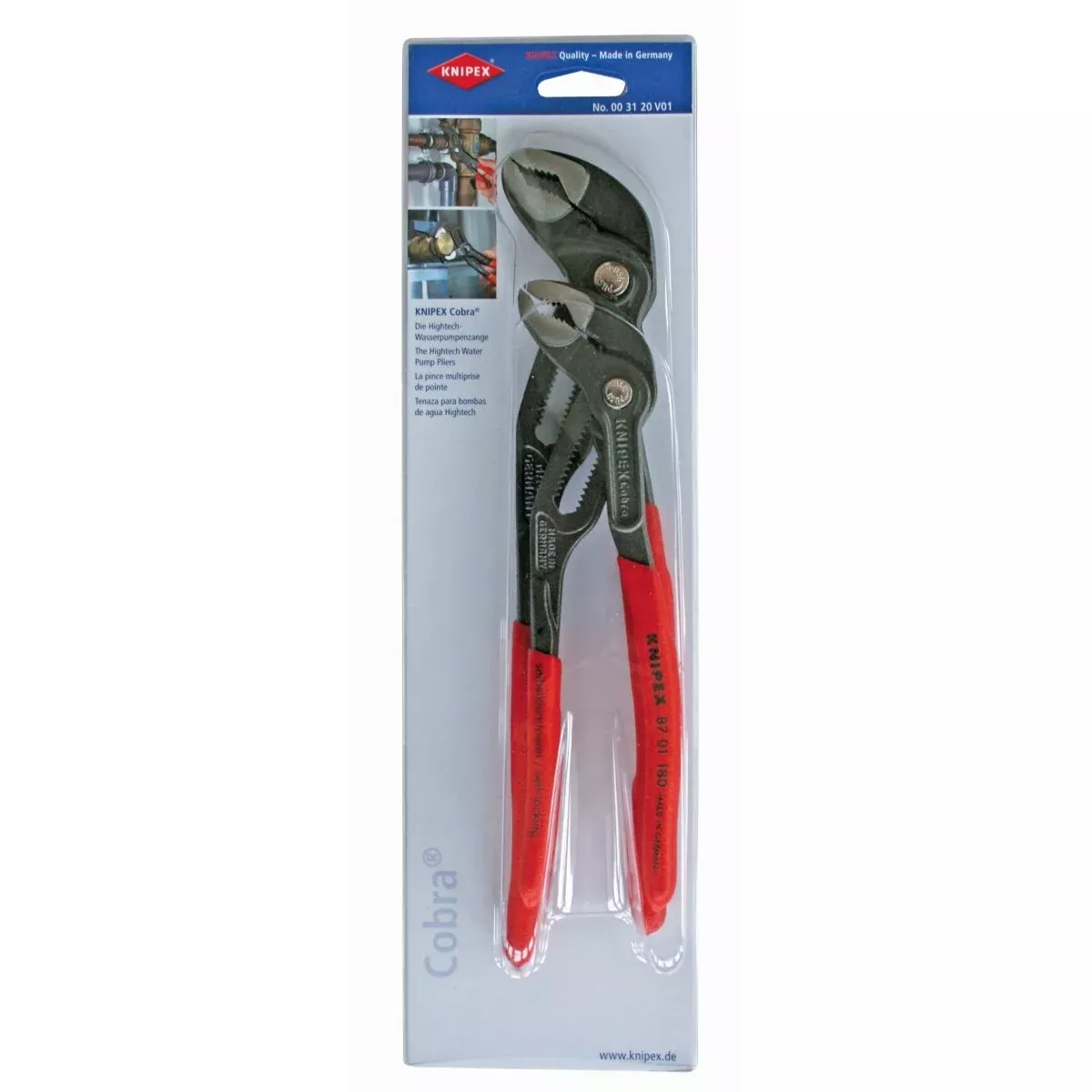 Knipex Cobra Water Pump Pliers Set 2 Piece 00 31 20 V01 US