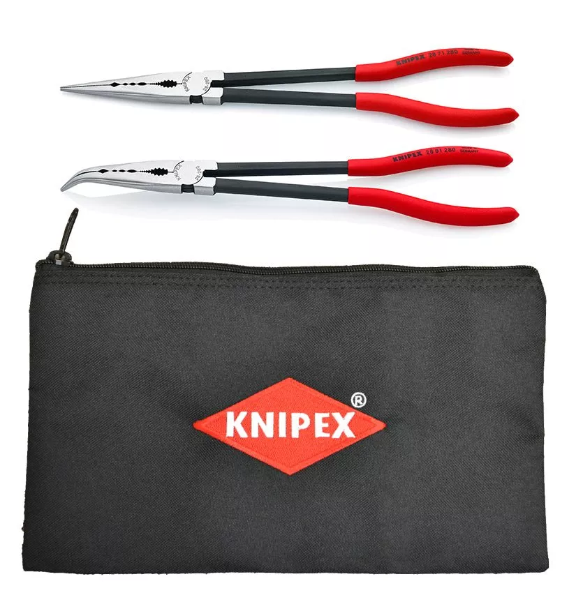 Knipex Extra Long Needle Nose Pliers Set With Pouch 2 Piece 9K 00 80 128 US