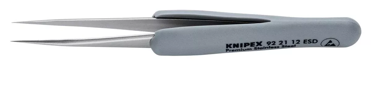 Knipex Stainless Needle Point Tips Precision Tweezers ESD 3 1/2" 92 21 12 ESD