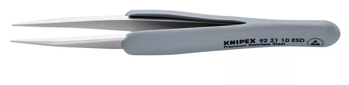 Knipex Stainless Steel Pointed Tips Precision Tweezers ESD 5 1/4" 92 21 10 ESD