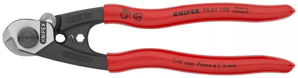 Knipex Wire Rope Cutters 7 1/2" 95 61 190