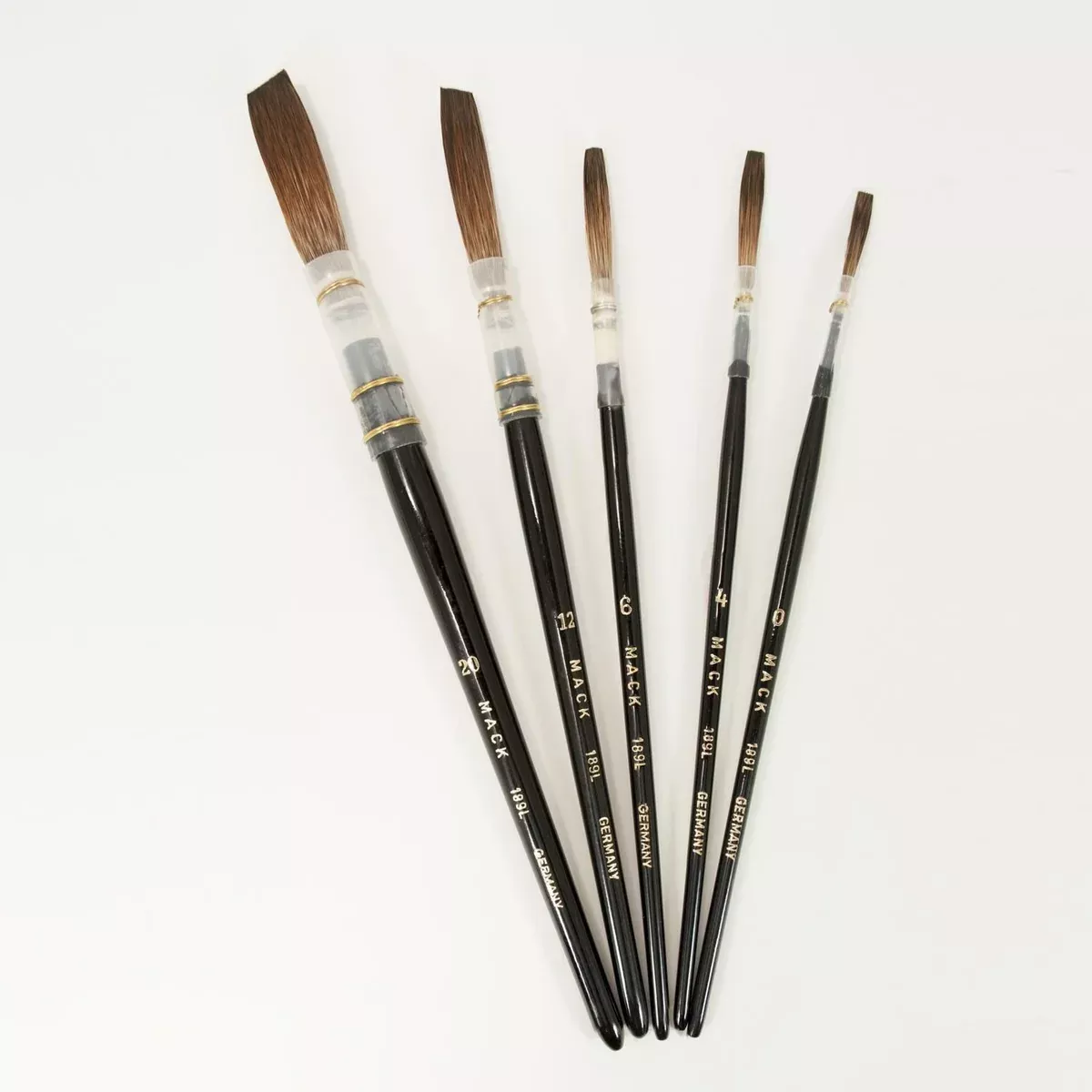 Mack Brushes Gray Quill 189L-9 Size 9 Black Handle Hand Lettering Brush