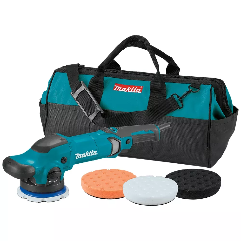 Makita 5" Dual Action Random Orbit Polisher Kit - Includes Bag and 3 Foam Pads