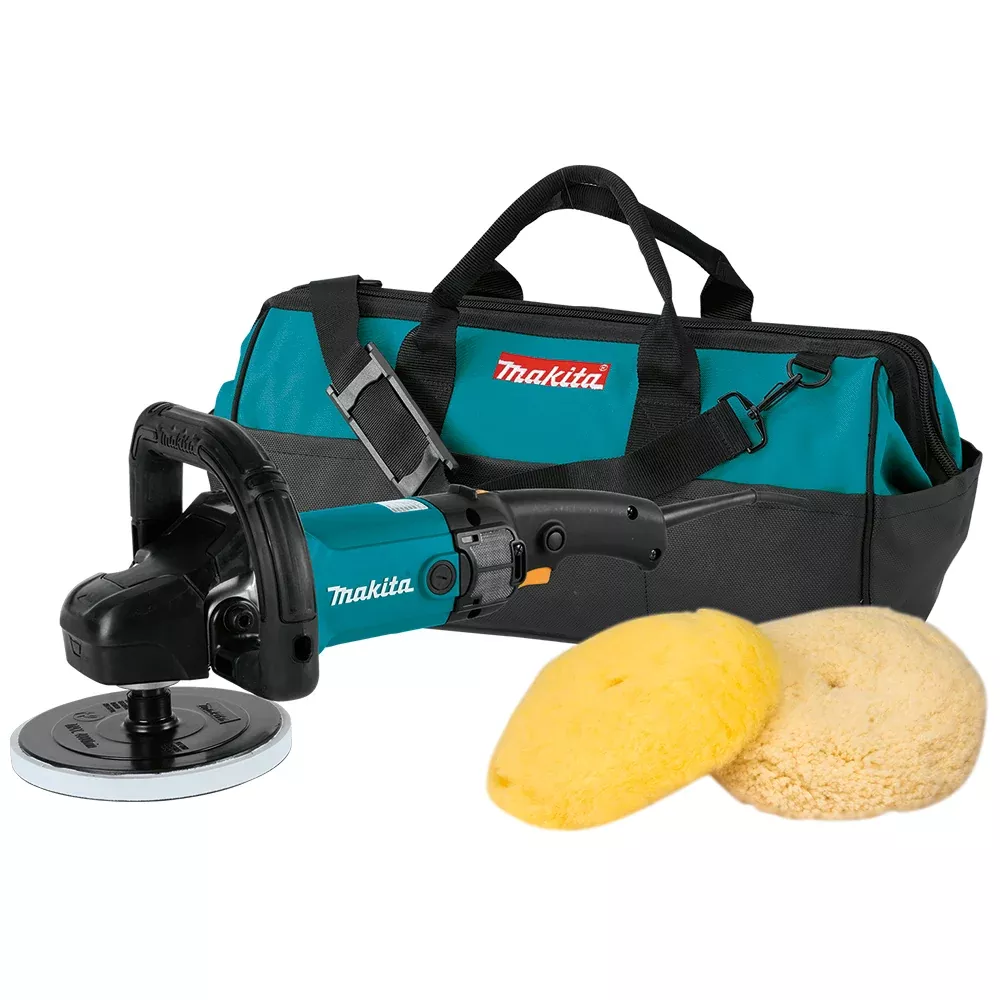 Makita 9237C Rotary Polisher Kit - Includes Bag and 2 Wool Pads