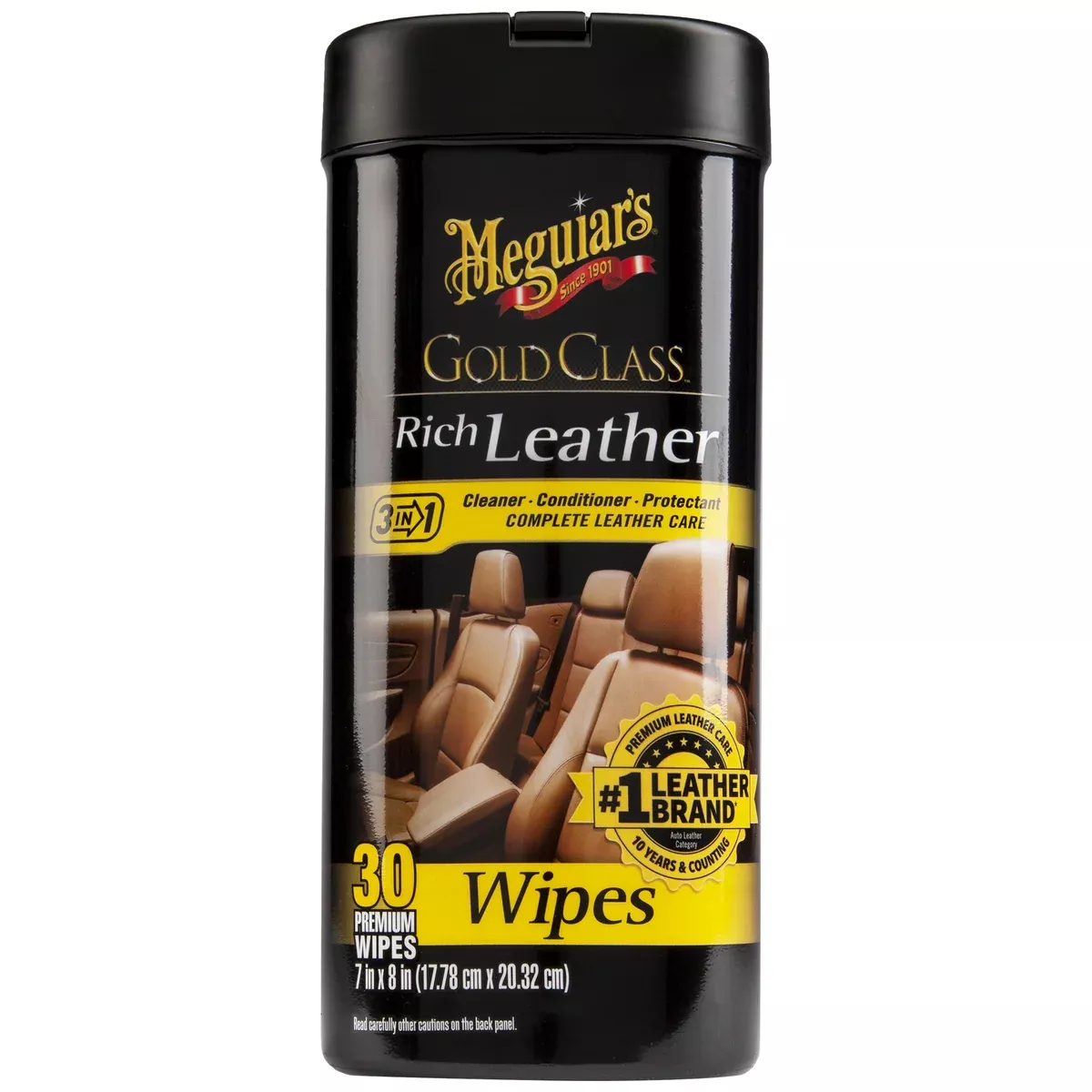 Meguiar's Gold Class Rich Leather 3-in-1 Wipes (30 Wipes)