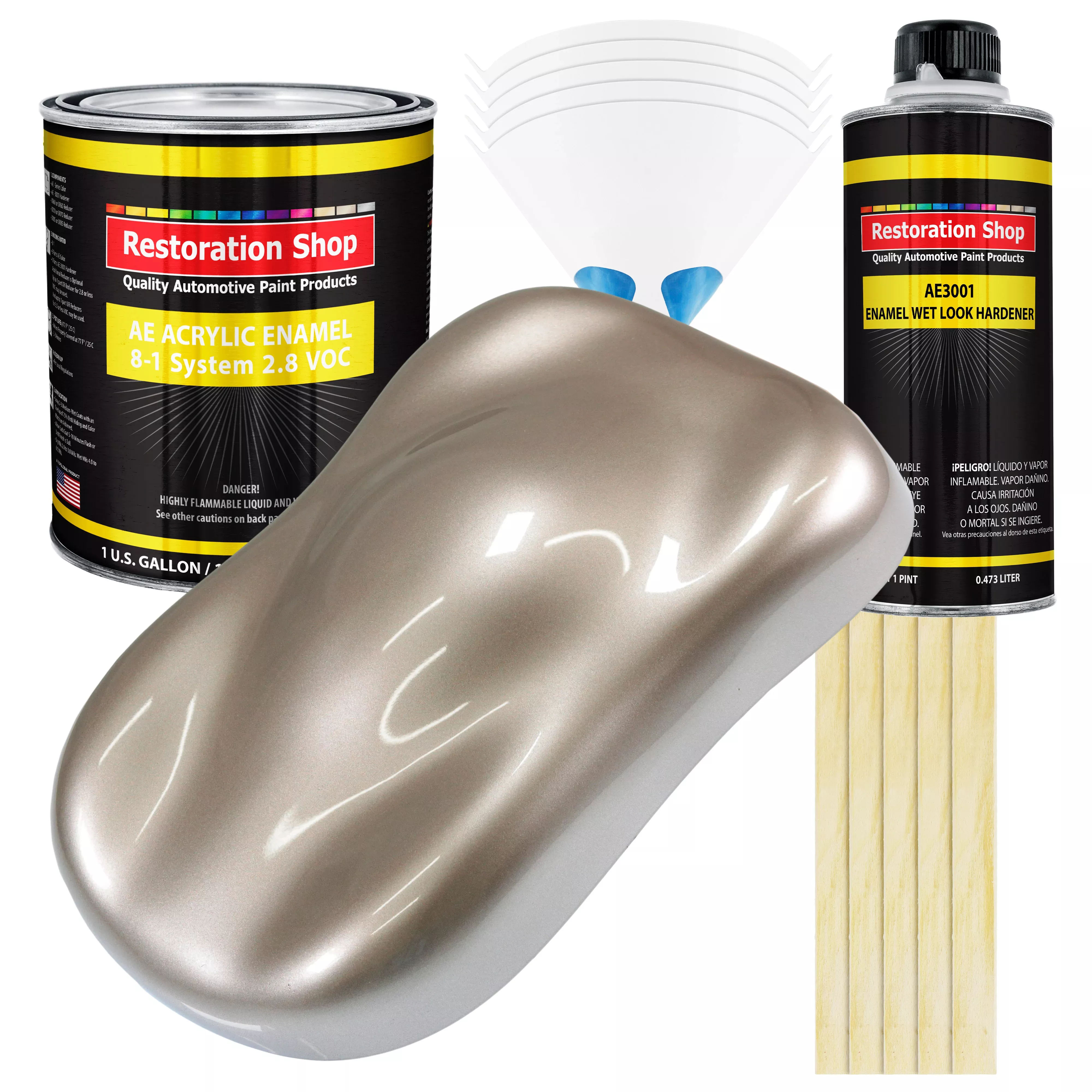 Mocha Frost Metallic Acrylic Enamel Auto Paint - Complete Gallon Paint Kit - Professional Single Stage Automotive Car Coating, 8:1 Mix Ratio 2.8 VOC