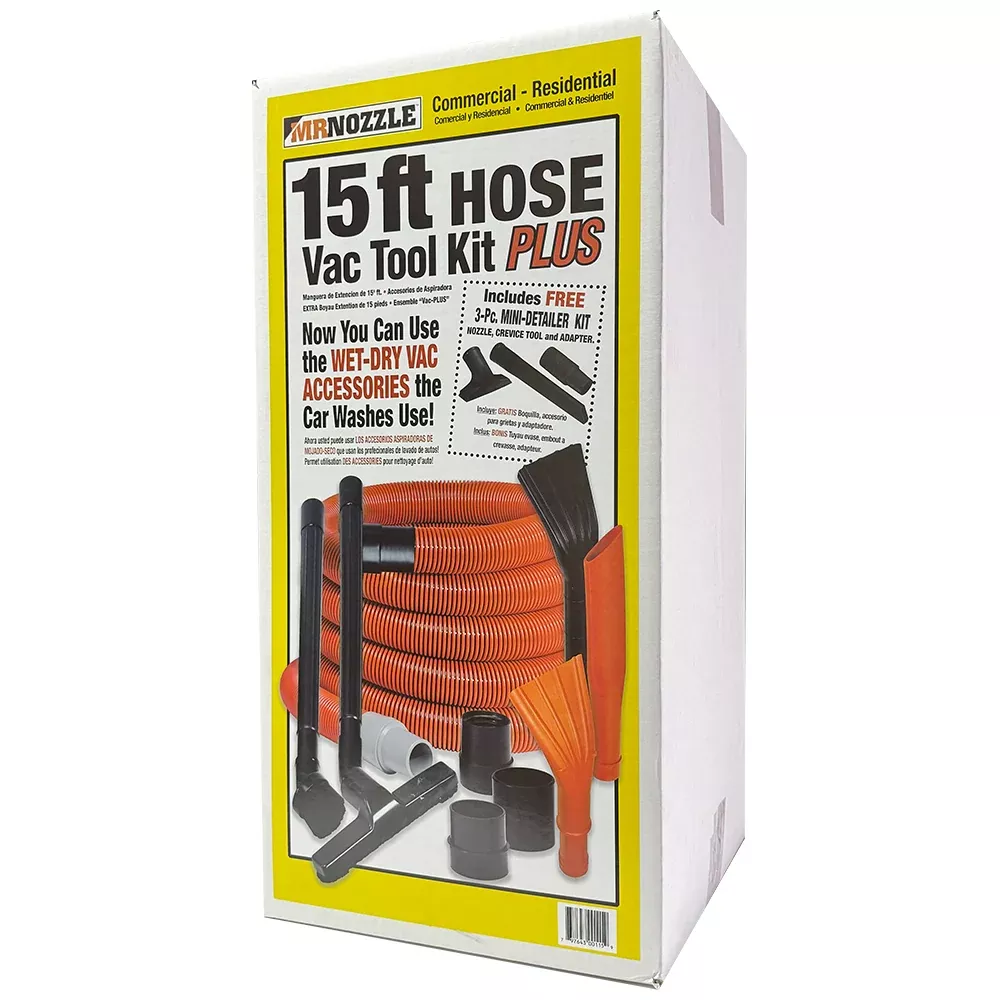 Mr. Nozzle Vac Tool Kit PLUS for Wet-Dry Vacs - 15 ft