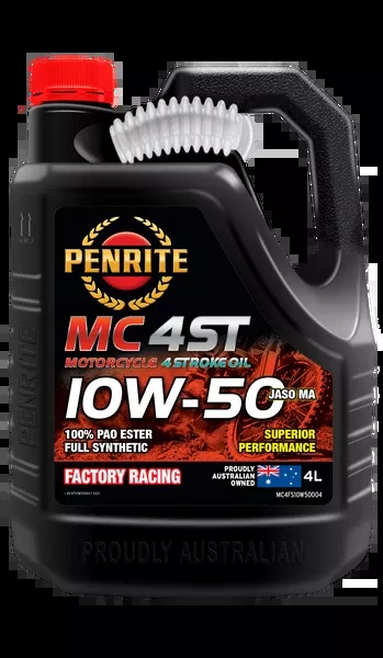 Penrite 4 Stroke Motorcycle Oil Full Synthetic PAO & Ester 10W-50 4L -MC4FS10W50004