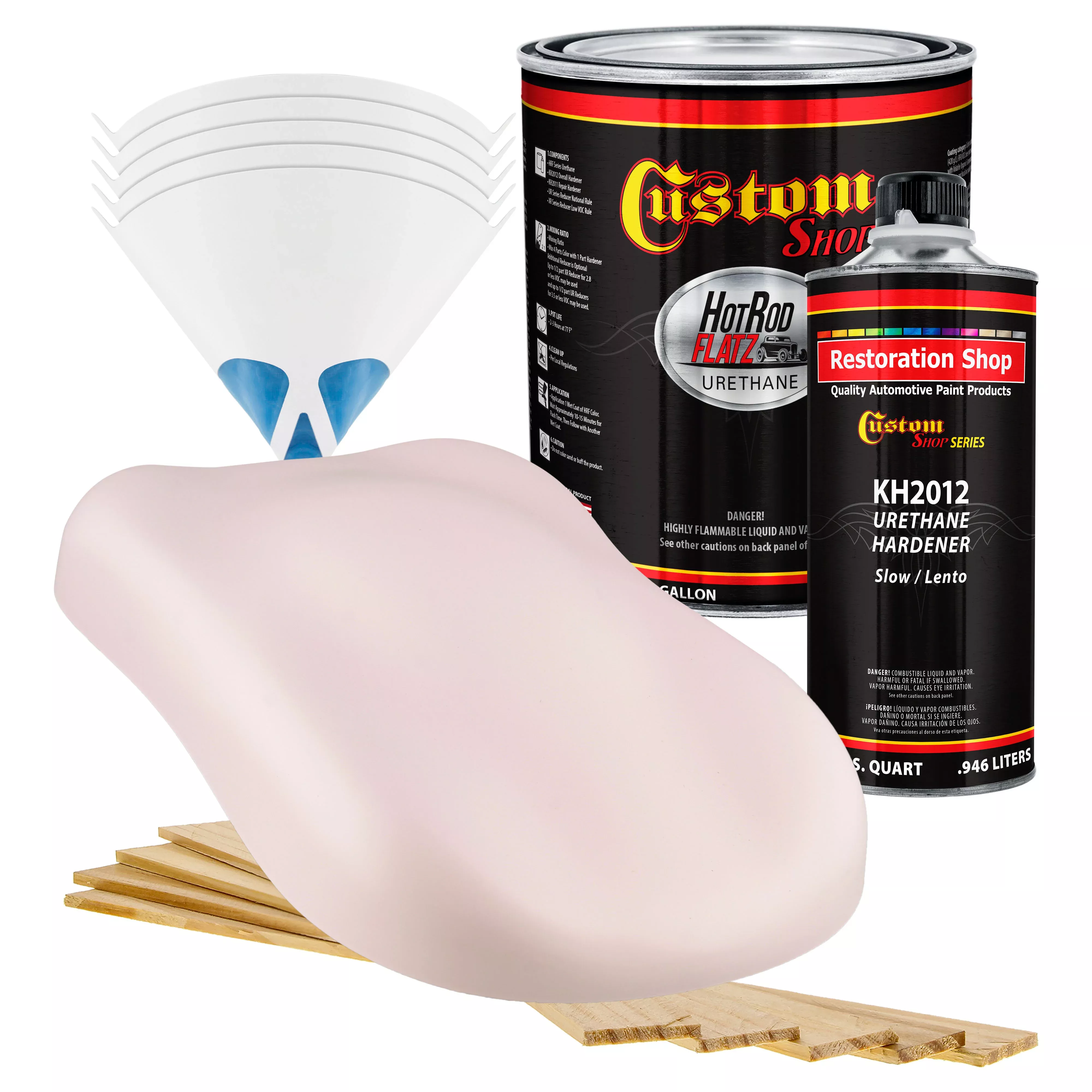 Pink - Hot Rod Flatz Flat Matte Satin Urethane Auto Paint - Complete Gallon Paint Kit Coating, 4:1 Mix